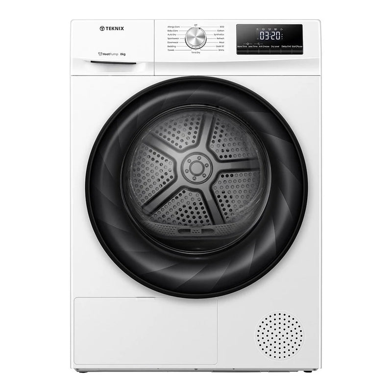 Teknix TKHP8HW - White 8KG Heat Pump Tumble Dryer - E Energy