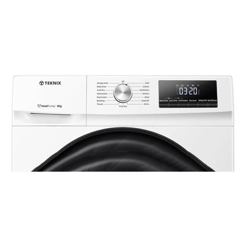 Teknix TKHP8HW - White 8KG Heat Pump Tumble Dryer - E Energy