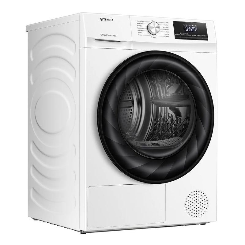 Teknix TKHP8HW - White 8KG Heat Pump Tumble Dryer - E Energy