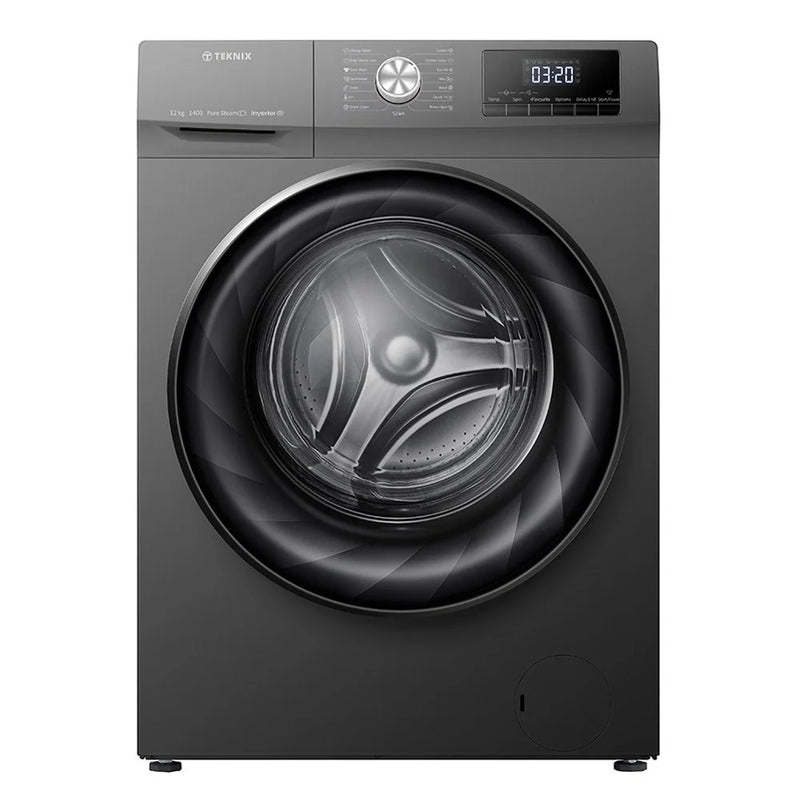 Teknix TKW12142HS - Silver Freestanding 12KG Washing Machine - 1400 RPM - A energy