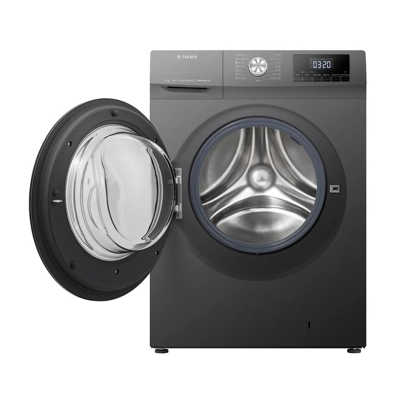 Teknix TKW12142HS - Silver Freestanding 12KG Washing Machine - 1400 RPM - A energy
