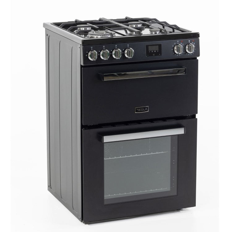 Tesla TMRDF60B - Black/Stainless Steel Dual Fuel Range Cooker - 68L - A+ Energy