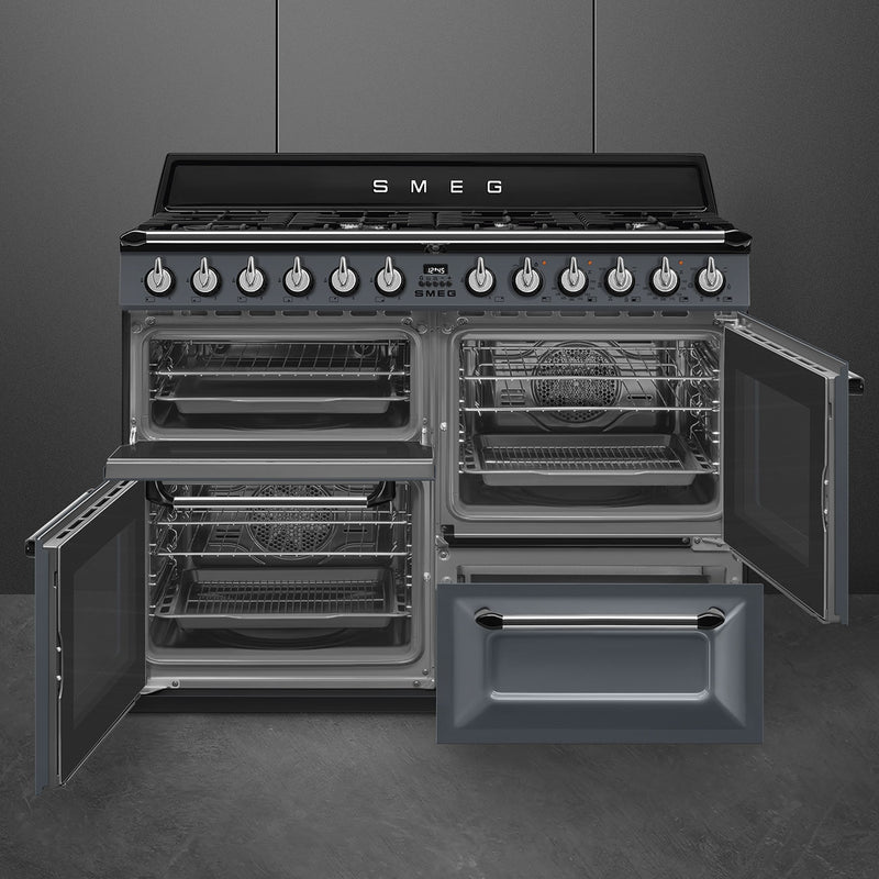 Smeg TR4110GR - Slate Grey 7 Zone Dual Fuel Range Cooker - A/A energy