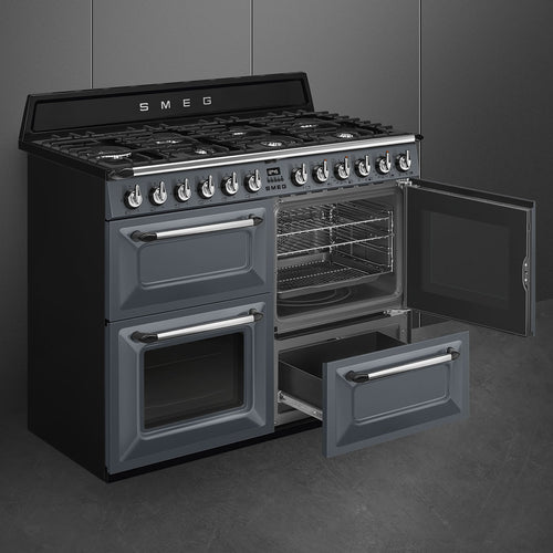 Smeg TR4110GR - Slate Grey 7 Zone Dual Fuel Range Cooker - A/A energy