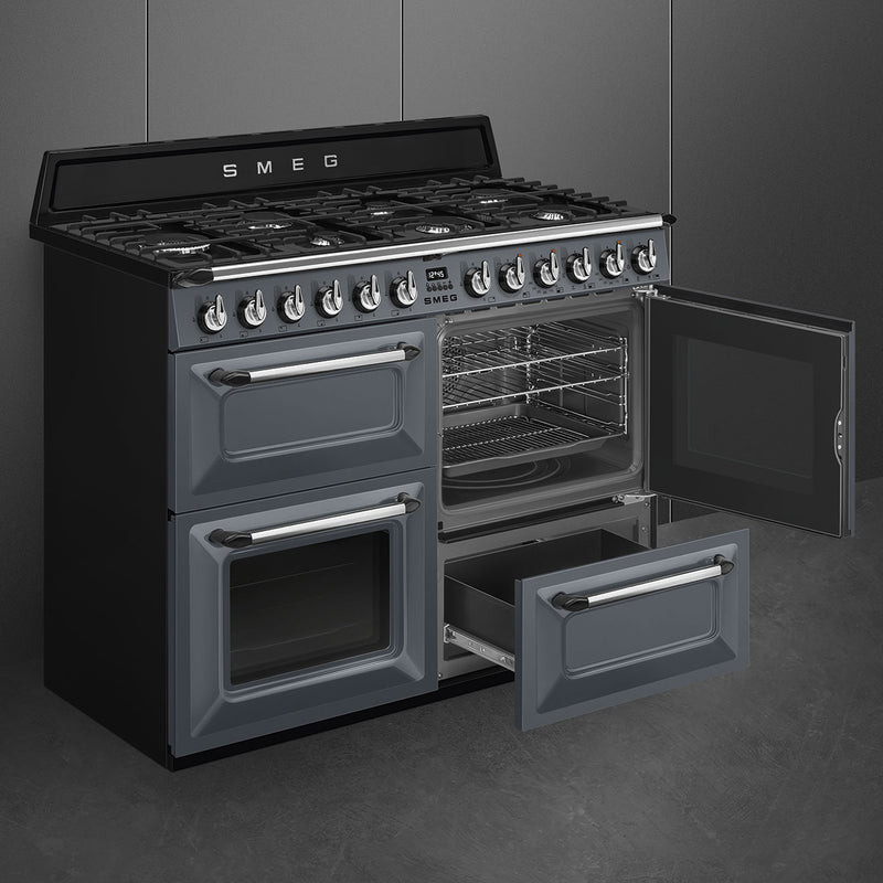 Smeg TR4110GR - Slate Grey 7 Zone Dual Fuel Range Cooker - A/A energy