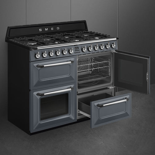 Smeg TR4110GR - Slate Grey 7 Zone Dual Fuel Range Cooker - A/A energy - Display