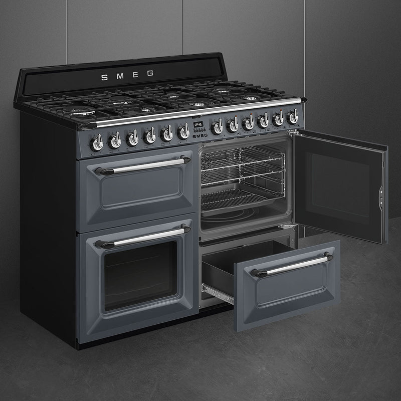 Smeg TR4110GR - Slate Grey 7 Zone Dual Fuel Range Cooker - A/A energy - Display
