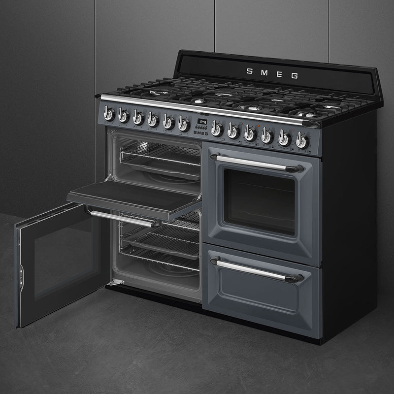Smeg TR4110GR - Slate Grey 7 Zone Dual Fuel Range Cooker - A/A energy - Display