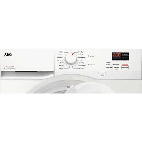 AEG TR708L0B - 7000 Series White 8KG Heat Pump Condenser Dryer - A++ energy
