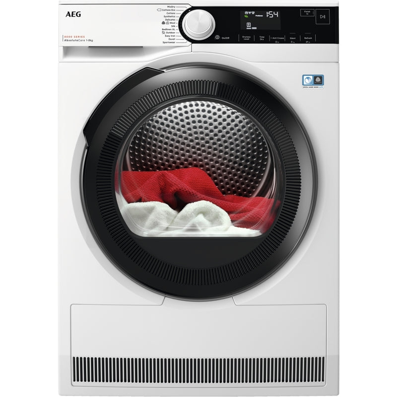 AEG TR838P4B - White 8KG Heat Pump Tumble Dryer - A++ Energy Rated