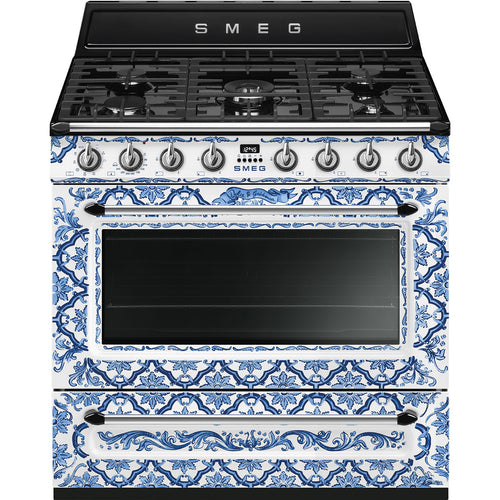 SMEG TR90DGME9 - Blue Decorated Range Cooker - 5 Cooking Zones - A energy