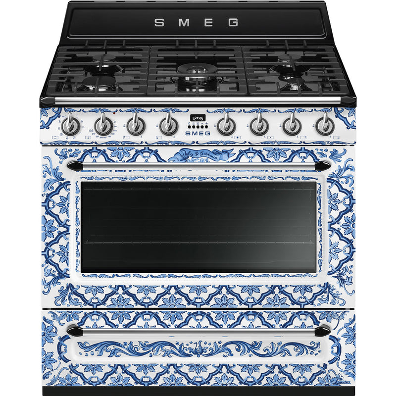 SMEG TR90DGME9 - Blue Decorated Range Cooker - 5 Cooking Zones - A energy