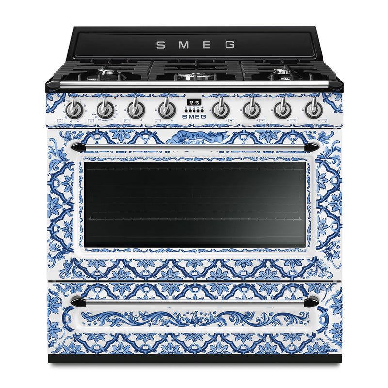 SMEG TR90DGME9 - Blue Decorated Range Cooker - 5 Cooking Zones - A energy