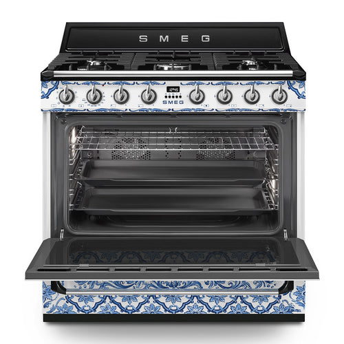 SMEG TR90DGME9 - Blue Decorated Range Cooker - 5 Cooking Zones - A energy