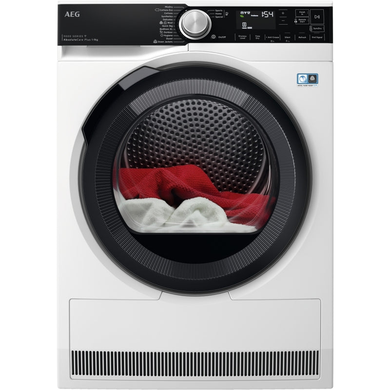 AEG TR959M6BC - White 9KG Tumble Dryer - Heat Pump - A+++ Energy Rating