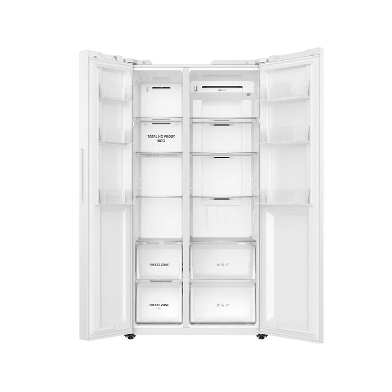 Teknix TX2SBS1791PW - White American Fridge Freezer - 523L Capacity - E Energy Rating