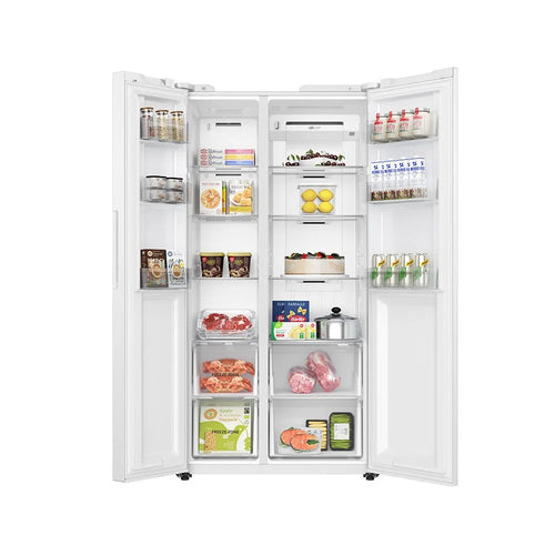 Teknix TX2SBS1791PW - White American Fridge Freezer - 523L Capacity - E Energy Rating