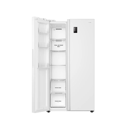 Teknix TX2SBS1791PW - White American Fridge Freezer - 523L Capacity - E Energy Rating