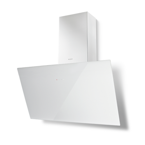 Tweet EG8 LED WH A80 - White Glass Wall Mounted Extractor - 80cm - C Energy Rating