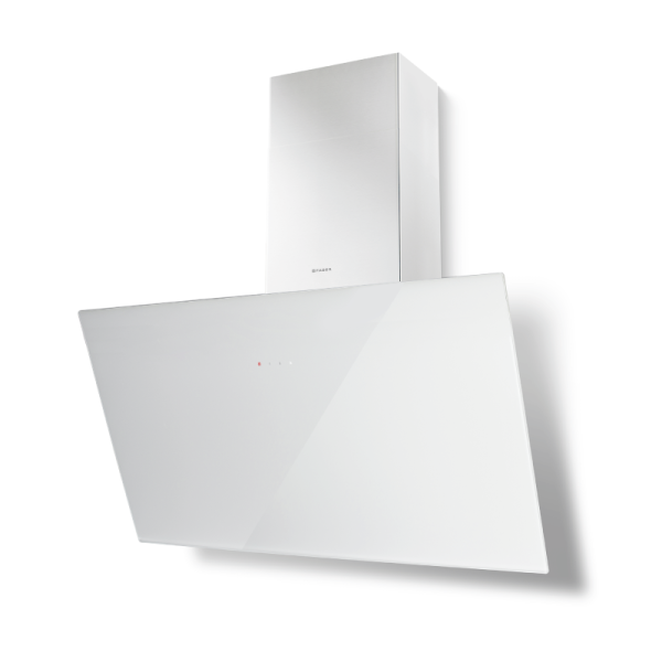 Tweet EG8 LED WH A80 - White Glass Wall Mounted Extractor - 80cm - C Energy Rating