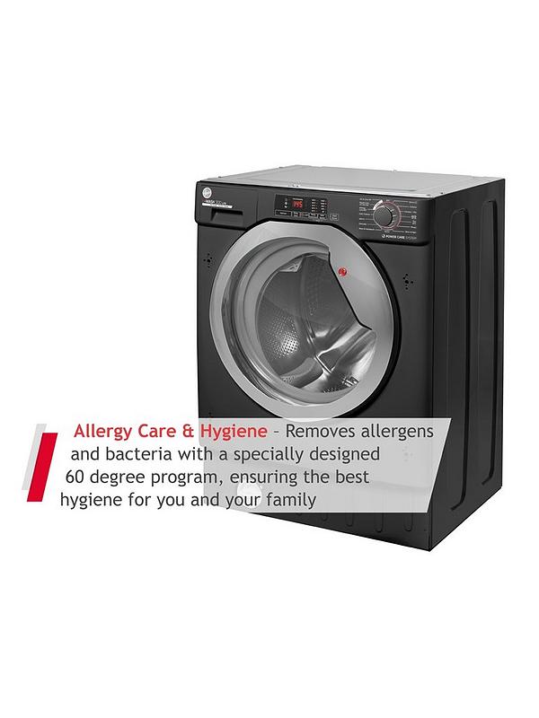 Hoover H-WASH HBWS 49D3ACBE/80 - Black with Chrome Door 9KG Washing Machine - 1400 RPM - C energy