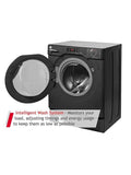 Hoover H-WASH HBWS 49D3ACBE/80 - Black with Chrome Door 9KG Washing Machine - 1400 RPM - C energy