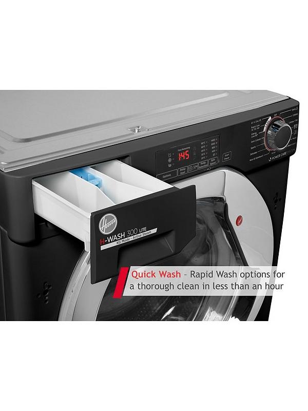 Hoover H-WASH HBWS 49D3ACBE/80 - Black with Chrome Door 9KG Washing Machine - 1400 RPM - C energy