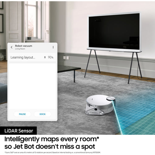 Samsung VR30T80313W - White Robot Vacuum Cleaner - LiDAR Sensor