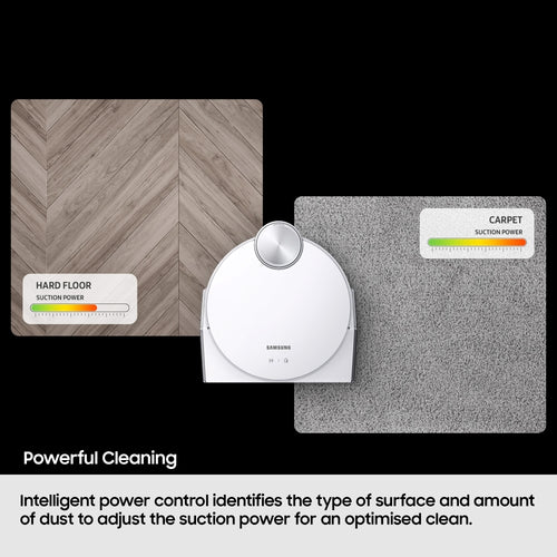 Samsung VR30T85513W - White Robot Vacuum Cleaner - LiDAR Navigation - WiFi Connected