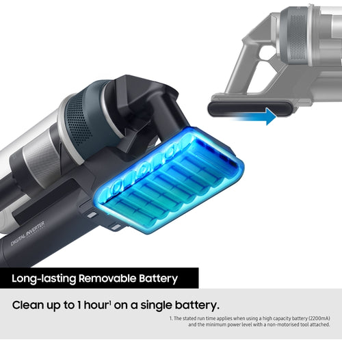 Samsung VS20B95973B - Midnight Blue Vacuum Cleaner - 210W Cordless Stick with Clean Station