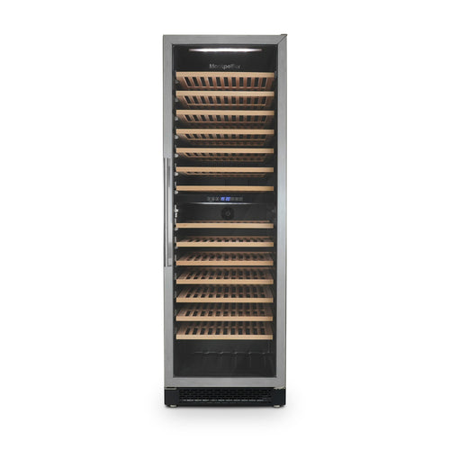 Montpellier WC165X - Stainless Steel 166 Bottle Wine Cooler - Dual Zone - G Energy Rating