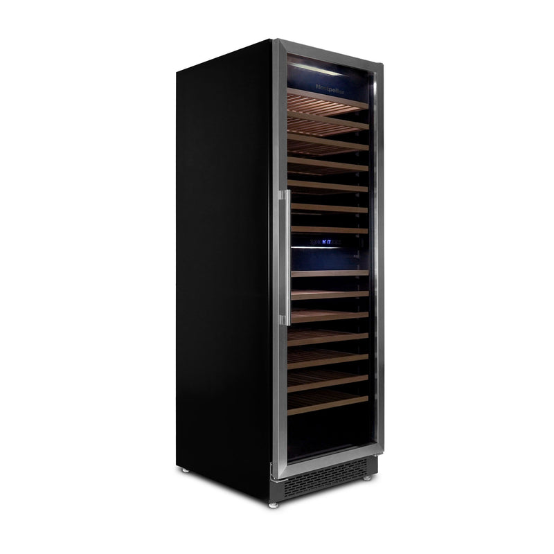 Montpellier WC165X - Stainless Steel 166 Bottle Wine Cooler - Dual Zone - G Energy Rating