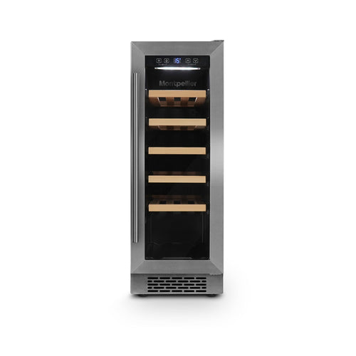 Montpellier WC20X - Stainless Steel 20 Bottle Wine Cooler - Single Zone - G Energy Rating