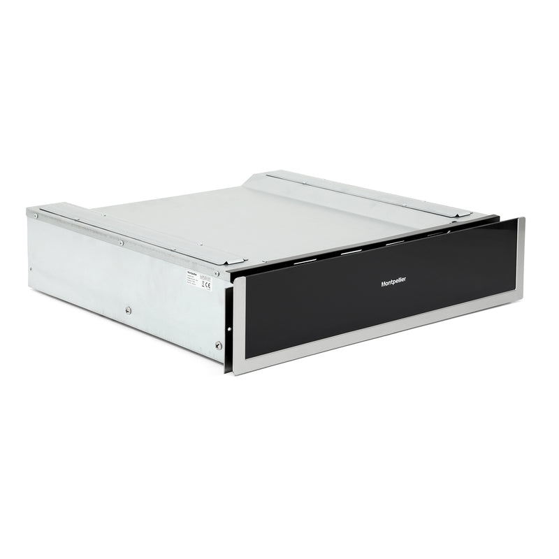 Montpellier WD140ST - Black Glass Warming Drawer with Stainless Steel Trim