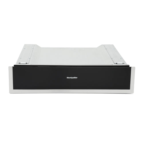Montpellier WD140ST - Black Glass Warming Drawer with Stainless Steel Trim