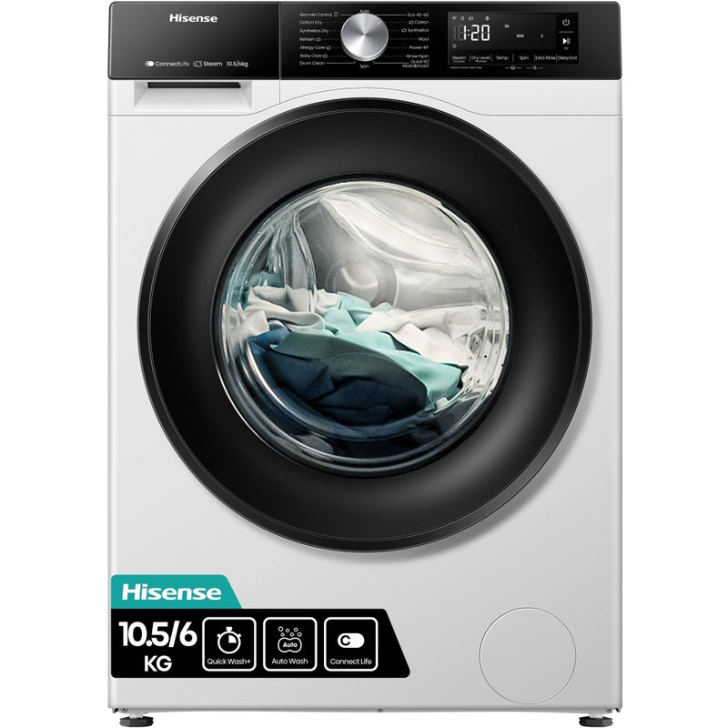 Hisense WD3S1043BW3 - White 10.5KG/6KG Washer Dryer - 1400 RPM - D Energy Rating