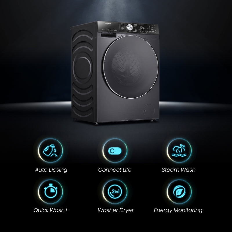 Hisense WD5S1045BB - Black 10.5KG/6KG Washer Dryer - 1400 RPM - D Energy