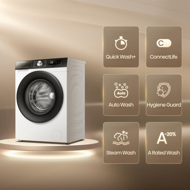 Hisense WF3S1043BW3 - White 10.5KG Washing Machine - 1400 RPM - A Energy