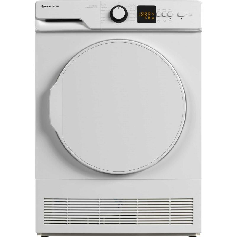 White Knight AT9CW - White Freestanding 9Kg Condenser Tumble Dryer - B energy