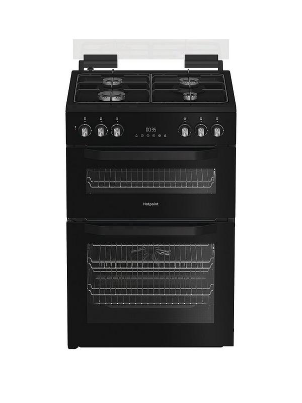 Hotpoint HDD6GDC2B1 - Black Dual Fuel Double Cooker - 60cm - A Energy