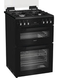 Hotpoint HDD6GDC2B1 - Black Dual Fuel Double Cooker - 60cm - A Energy