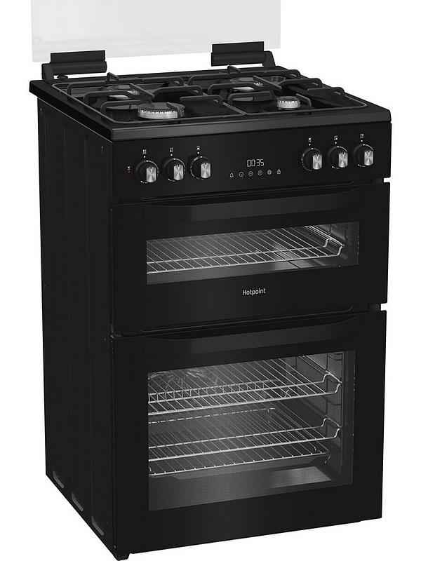 Hotpoint HDD6GDC2B1 - Black Dual Fuel Double Cooker - 60cm - A Energy