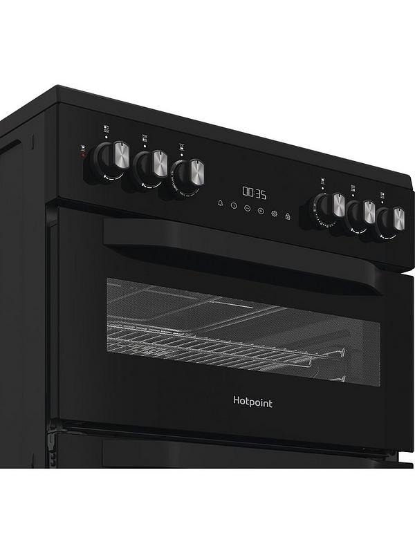 Hotpoint HDD6GDC2B1 - Black Dual Fuel Double Cooker - 60cm - A Energy