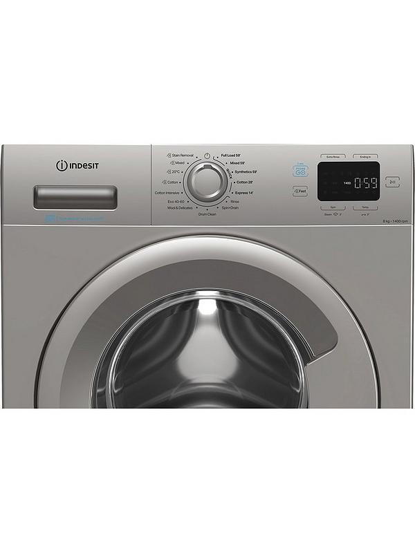 Indesit IP 846S PUSH&GO UK - Silver 8KG Washing Machine - 1400 RPM - A energy