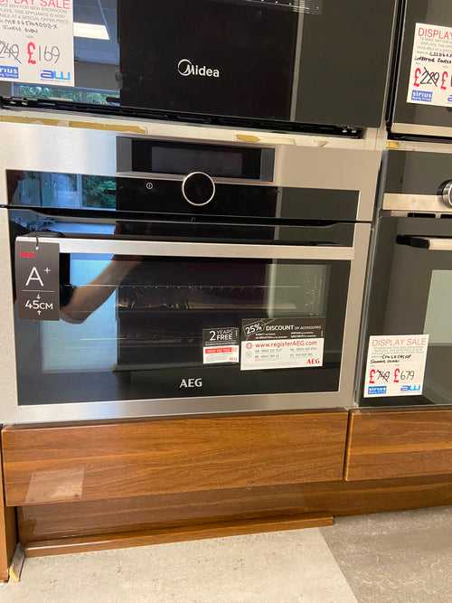 AEG KPE842220M - Stainless steel Built in Compact Single Oven - A+ energy - Ex Display