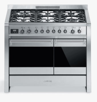 Smeg A2-81 - Stainless steel 6 Zone Dual Fuel Cooker - A energy