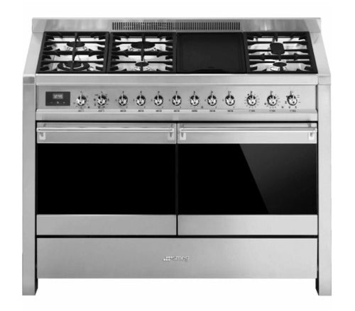 Smeg A4-81 - Stainless steel 6 Zone Dual Fuel Cooker - A/A energy