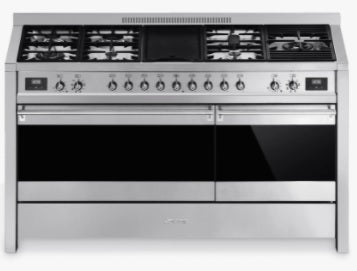 Smeg A5-81 - Stainless steel 7 Zone Dual Fuel Cooker - A/A energy