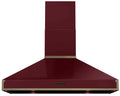Rangemaster RPREHD110PBOR/AB1 110cm Prestige Cooker Hood - Bordeaux with Antique Brass Trim