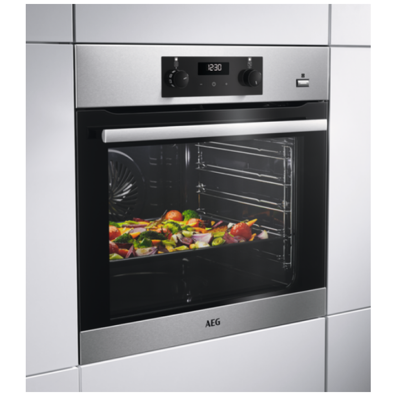 AEG BES355010M - Stainless steel Built in Electric Single Oven - Steam Assisted cleaning - A energy